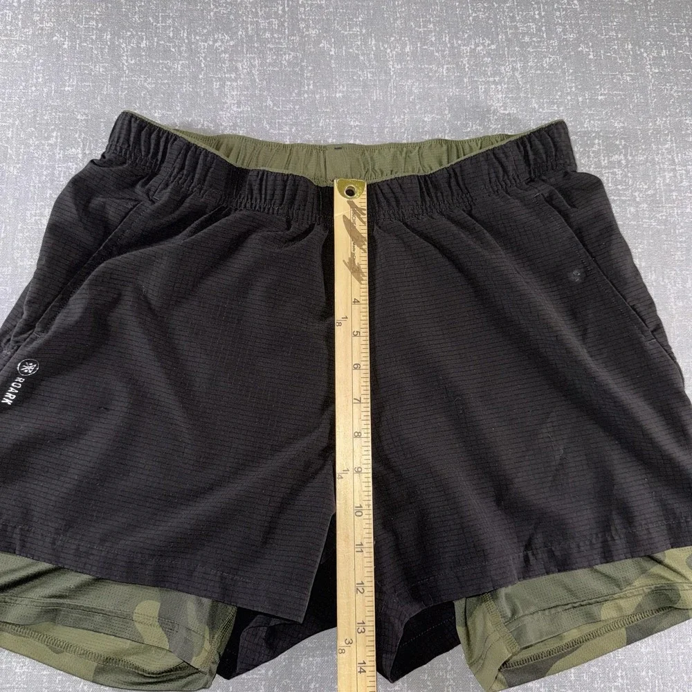 Roark Shorts Mens 33 Black Run Amok 2-in-1 Lined Camo 6 Inseam Athletic Running